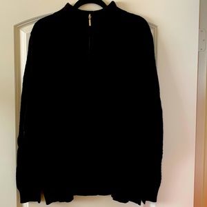 NEW Karen Scott Deep 2X Black Zip Front Cardigan